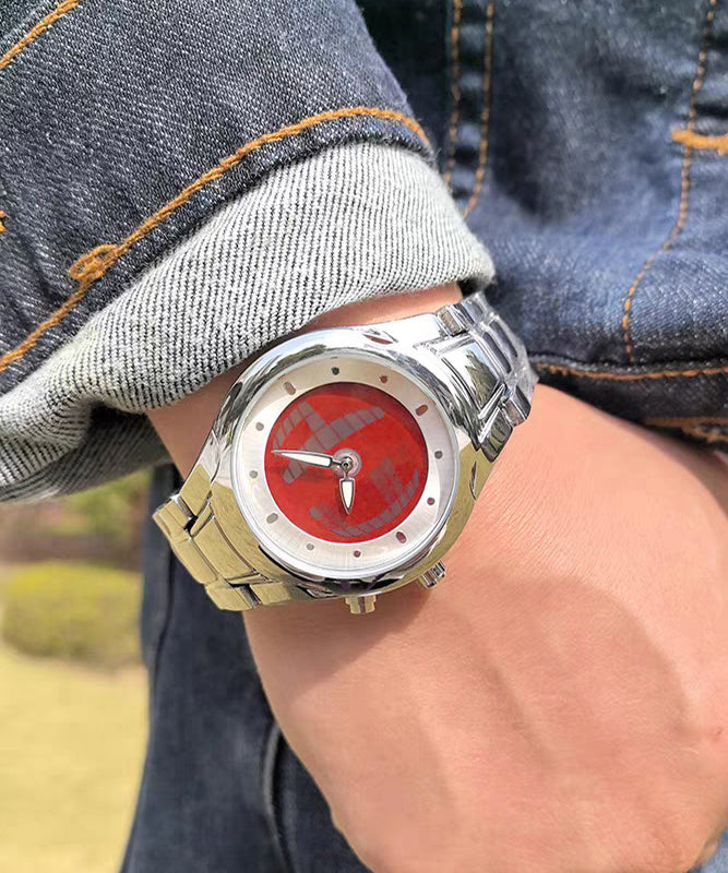 Red Stainless Steel Alloy Machinery Watches