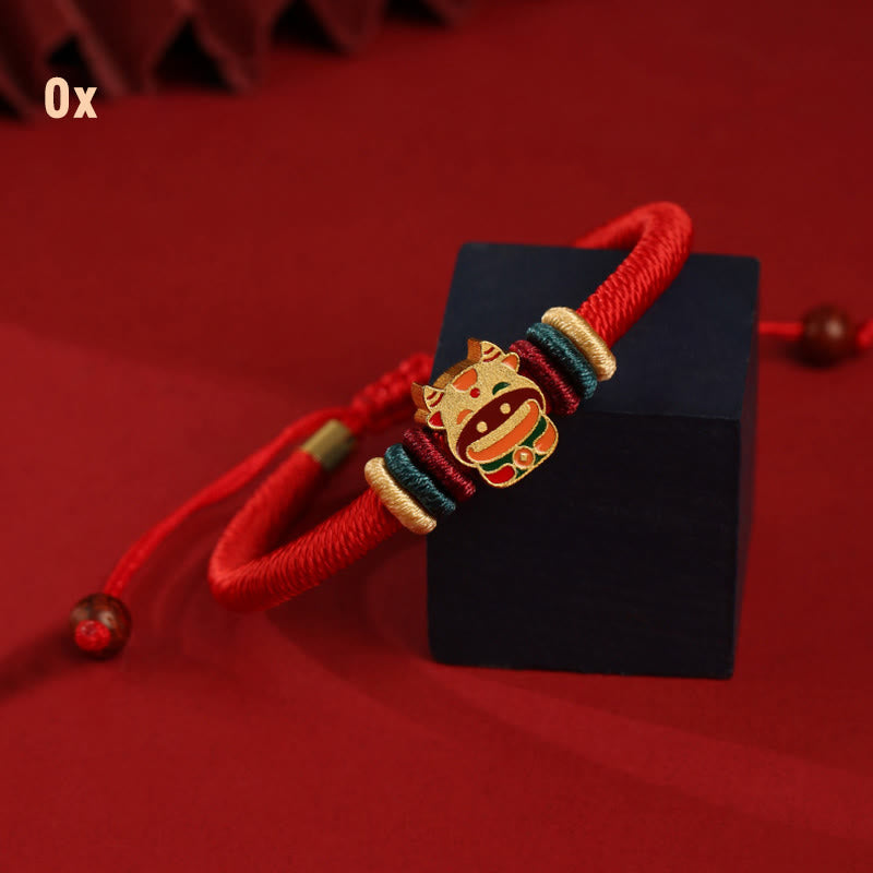 Buddha Stones Handmade 925 Sterling Silver Year of the Dragon Chinese Zodiac Luck Braided Red Bracelet