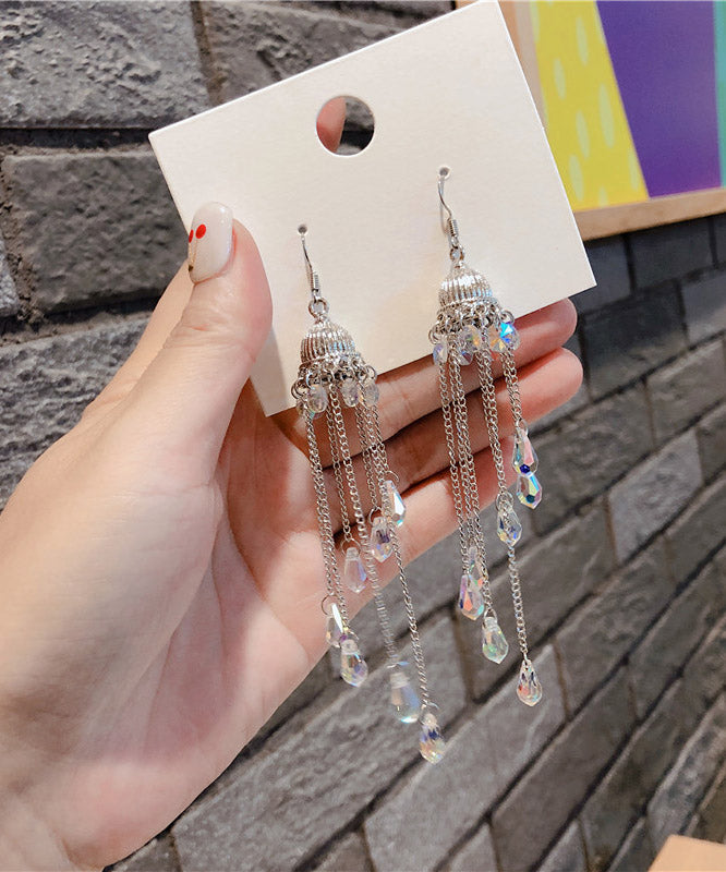 Silk Crystal Wind Chime Drop Earrings
