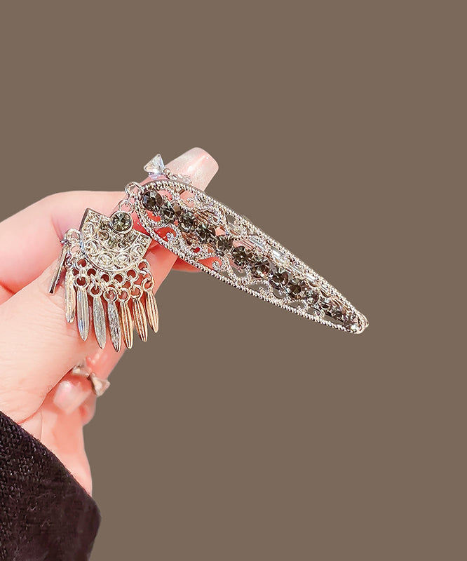 Metal Alloy Zircon Hollow Out Tassel Hairpin