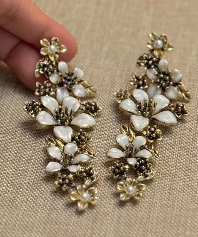 French Tassel Metal Stud Earrings