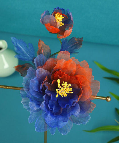 Handmade Colorblock Tulle Butterfly Two-piece Set Hairpin
