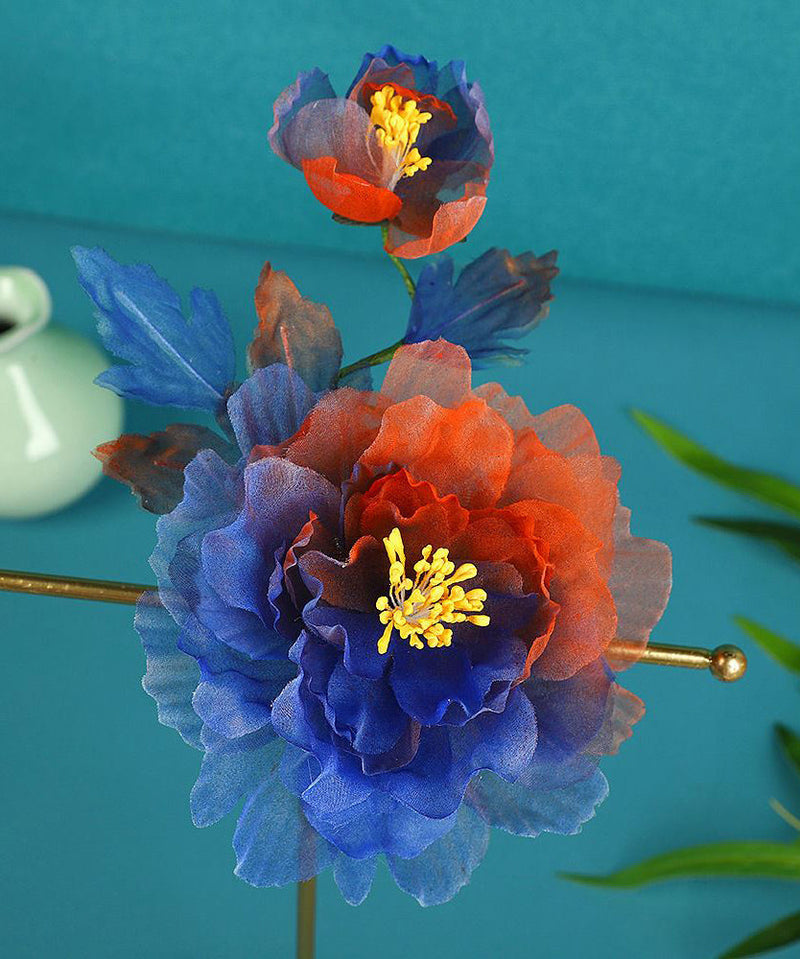 Handmade Colorblock Tulle Butterfly Two-piece Set Hairpin