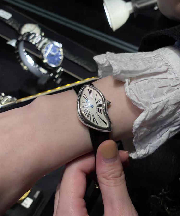 Silk Leather Patchwork Asymmetrical Quartz Watches