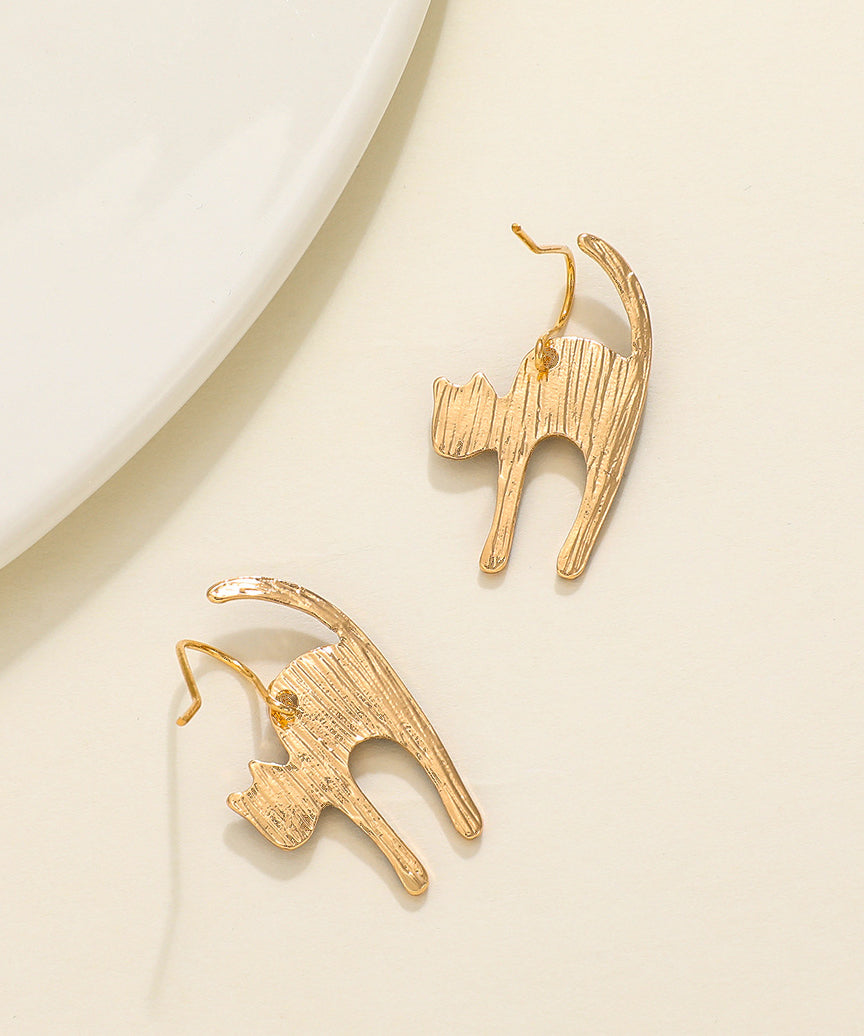 Leopard Alloy Leopard Little Cat Hoop Earrings
