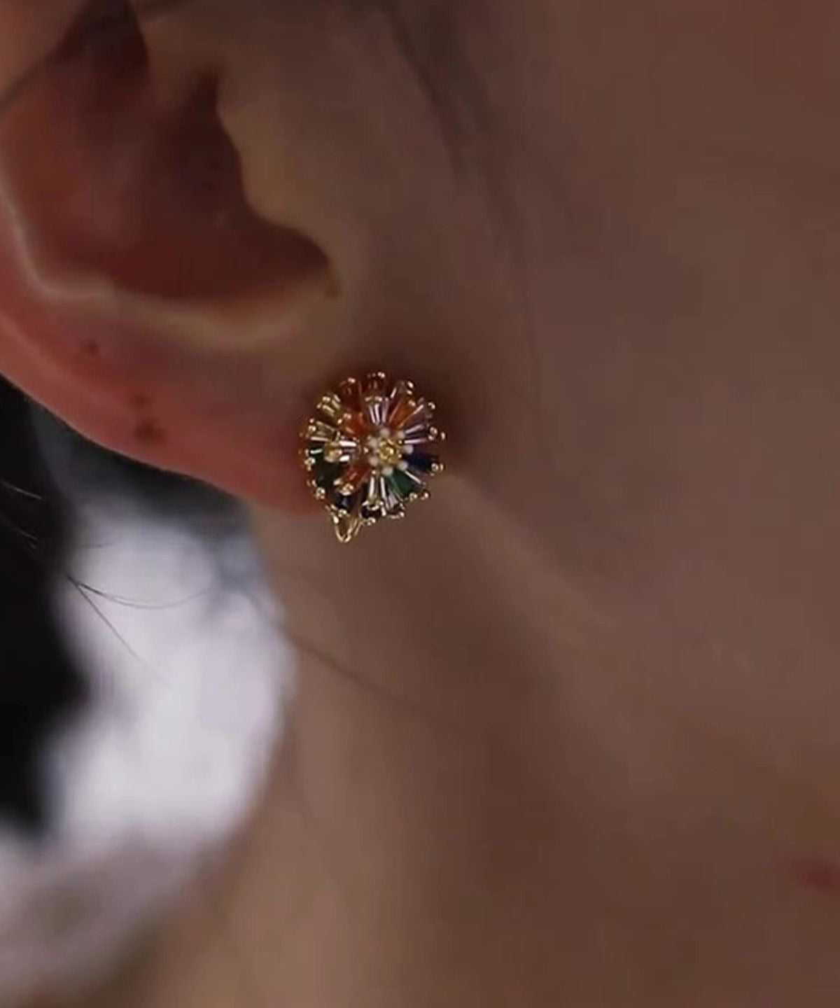 Rainbow Copper Alloy Fireworks Stud Earrings
