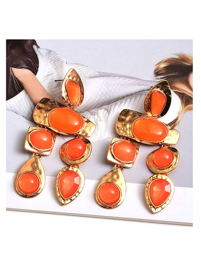 Water Drop Colored Rhinestone Earrings