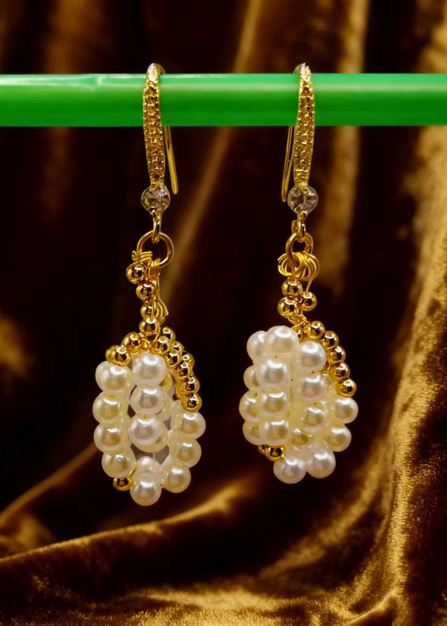 White Pearl Original Design Drop Earrings