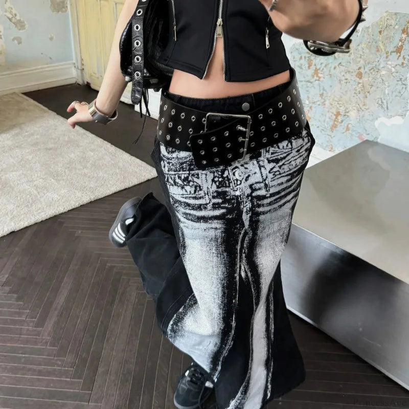 Gothic Rivet Leather Cummerbund Belt