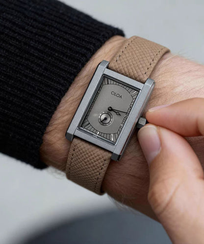 Khaki Leather Square Mechanical Watches