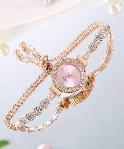 Boutique Red Stainless Steel Zircon Adjustable Waterproof Watch