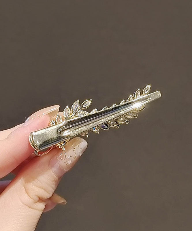 Handmade Gold Alloy Crystal Ears of Wheat Duck Mouth Hairpin