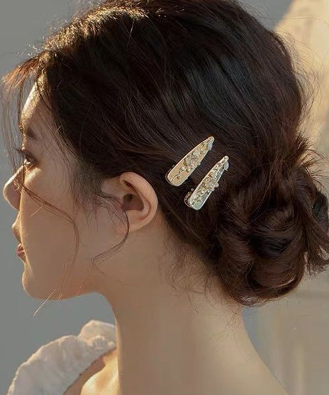 French Gold Alloy Pearl a Pair Hairpin