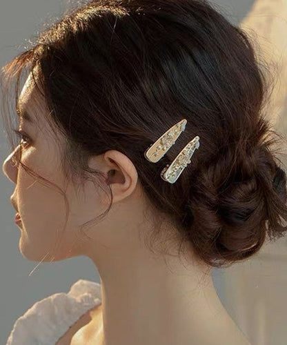 French Gold Alloy Pearl a Pair Hairpin