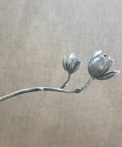Silk Sterling Silver Yulan Magnolia Hairpin
