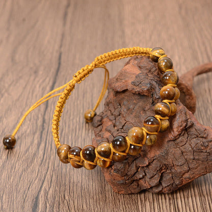 6mm Tiger Eye and Cinnabar Bracelet