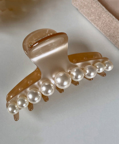 New French Style Apricot Acrylic Shark Pearl Hairpin