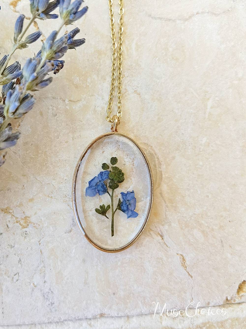 Resin Pressed Flower Necklaces - Colorful Mix Set