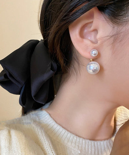 White Sterling Silver Alloy Pearl Stud Earrings