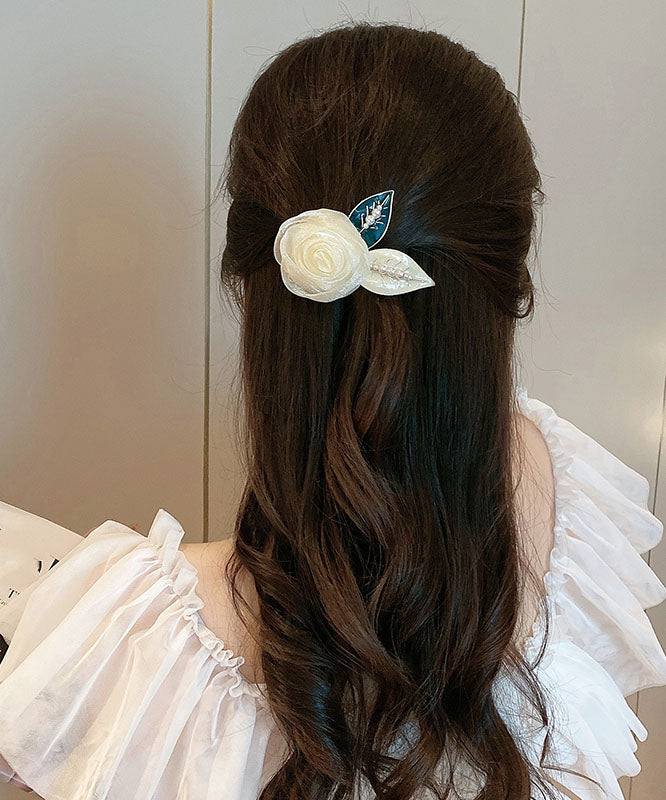 Modern Beige Alloy Pearl Rose Hairpin