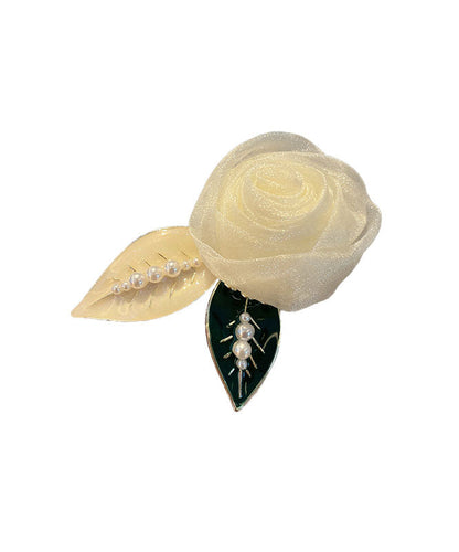 Modern Beige Alloy Pearl Rose Hairpin