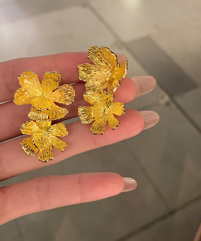 Gold Copper Overgild Stud Earrings
