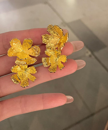 Gold Copper Overgild Stud Earrings