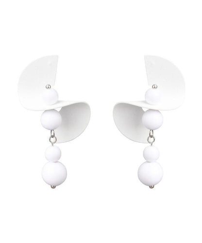 Original Design White Sterling Silver Drop Earrings