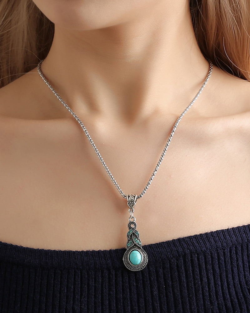 Turquoise Drop Earrings and Necklace