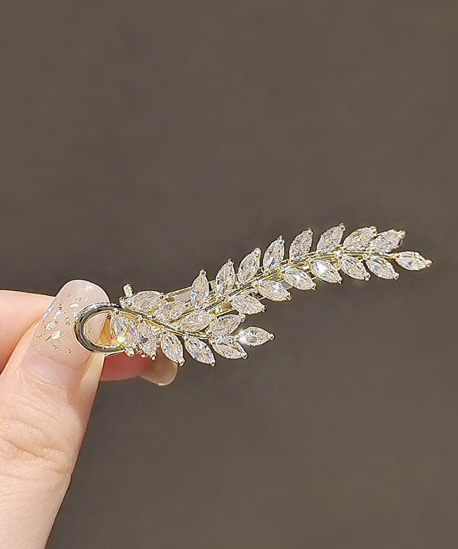 Handmade Gold Alloy Crystal Ears of Wheat Duck Mouth Hairpin