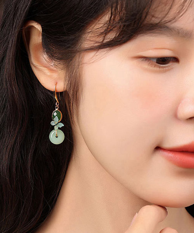 Regular Green Sterling Silver Coloured Glaze Drop Earring
