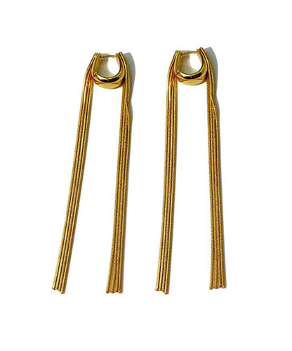 Golden Tassel Metal Stud Earrings