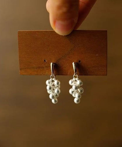 White Copper Alloy Pea Drop Earrings