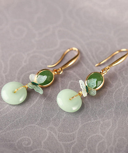 Regular Green Sterling Silver Coloured Glaze Drop Earring