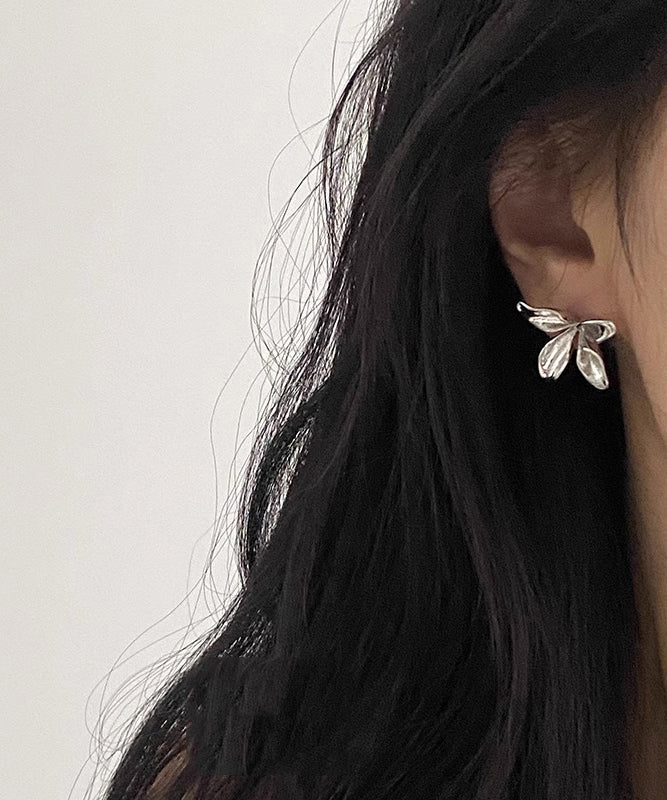 Simple Sterling Silver Overgild Stud Earrings