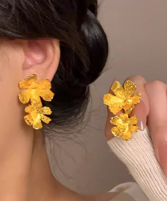 Gold Copper Overgild Stud Earrings