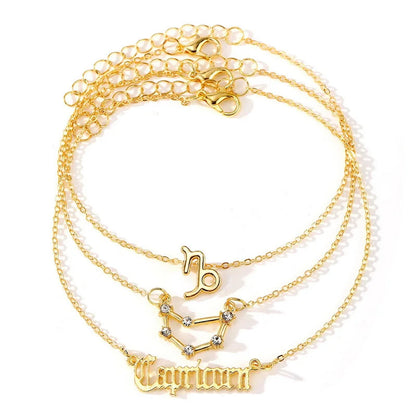 Celestial Trio: Star Zodiac Anklet Set