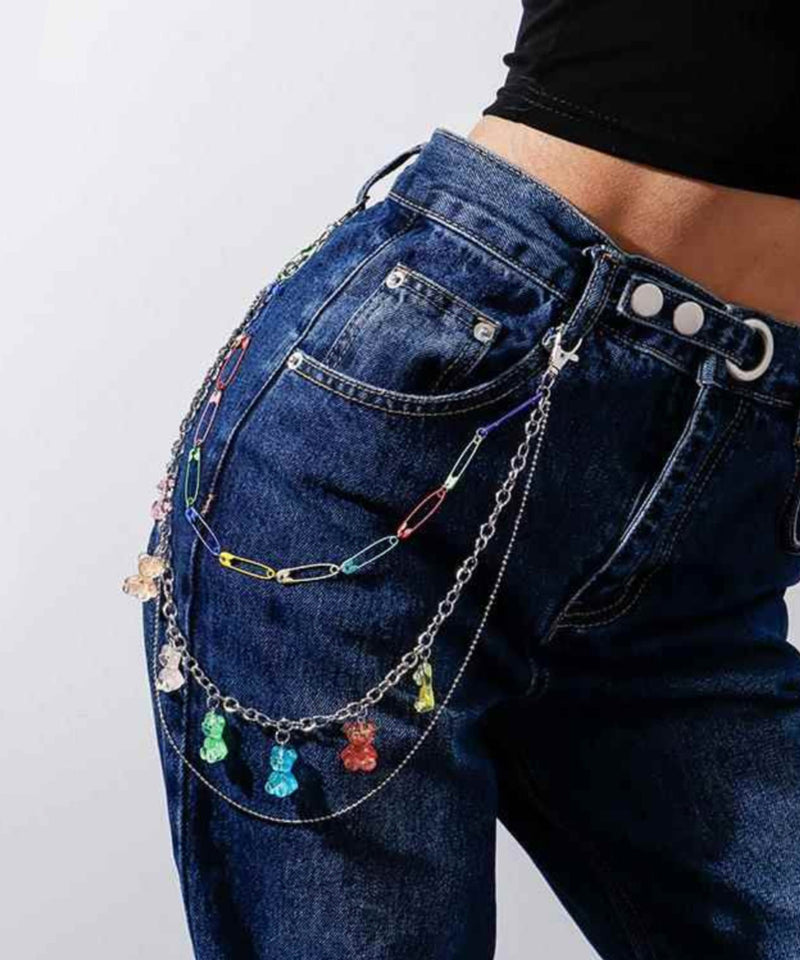 Diy Silk Metal Layered Little Bear Tassel Waist Chain