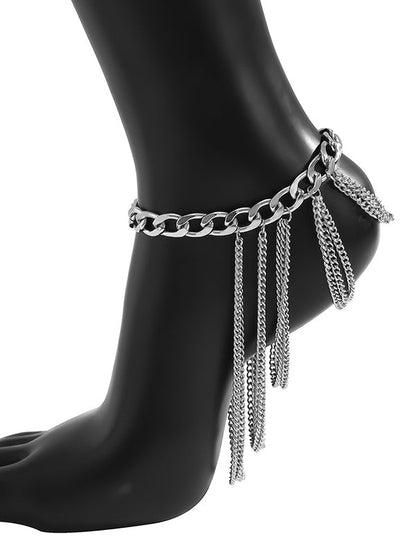 Simple Multi-layered Tassels Chains Anklets