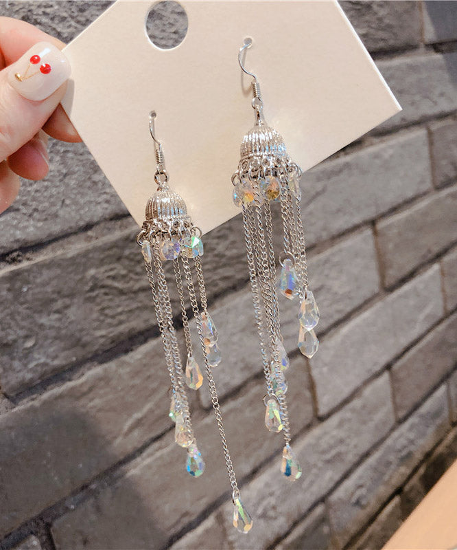 Silk Crystal Wind Chime Drop Earrings