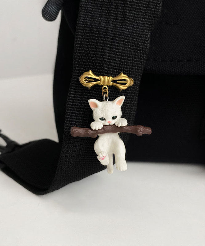 White Resin Kitten Brooch Brooches