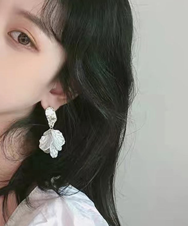 White Sterling Silver Drop Earrings