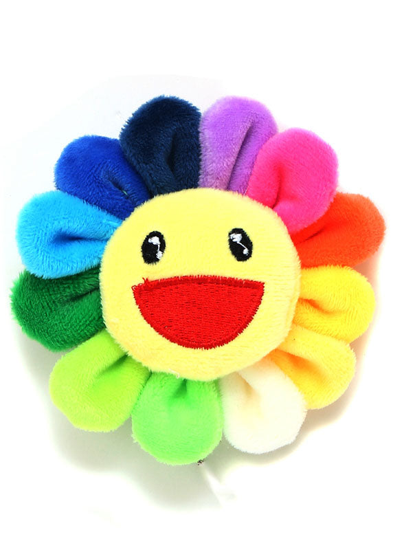 Rainbow Fuzzy Fur Fluffy Sunflowers Brooches