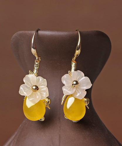 Diy Yellow Water Drop Drop Earrings