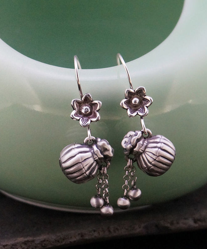 Silk Sterling Silver Pocket Tassel Drop Earrings