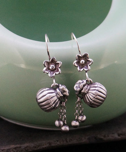 Silk Sterling Silver Pocket Tassel Drop Earrings