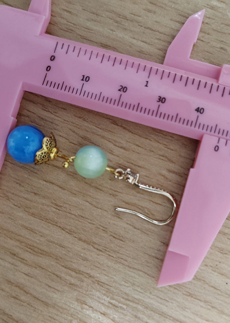 Blue Opal Zircon Drop Earrings