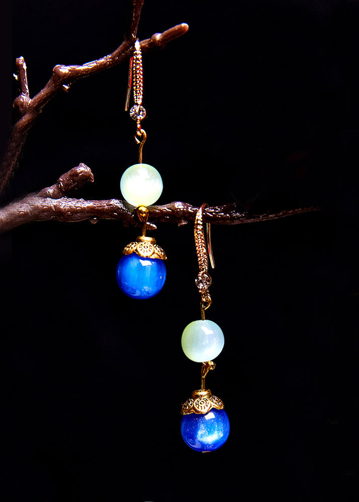 Blue Opal Zircon Drop Earrings