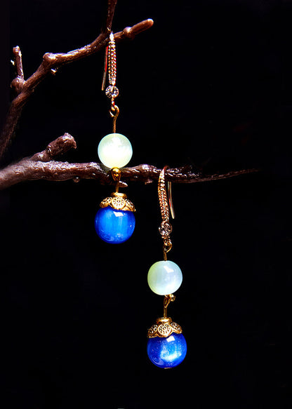 Blue Opal Zircon Drop Earrings