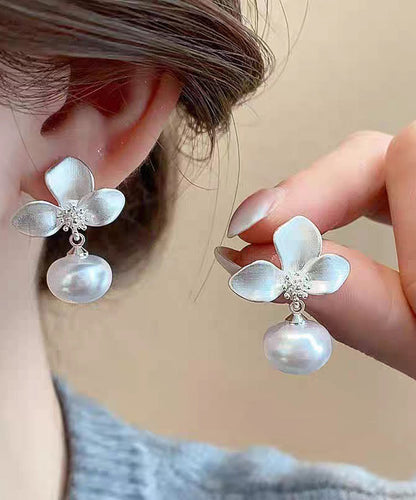 Fine Silk Copper Overgild Pearl Drop Earrings